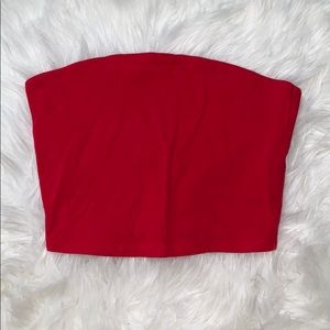 Red Cropped Tube Top